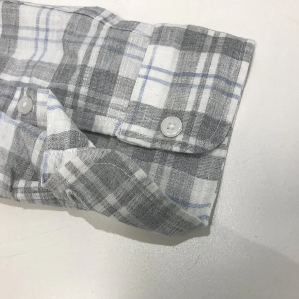 Jeanswest Light Grey & Blue Check Long Sleeve Button Up Shirt Mens Sz L NEW - Image 5