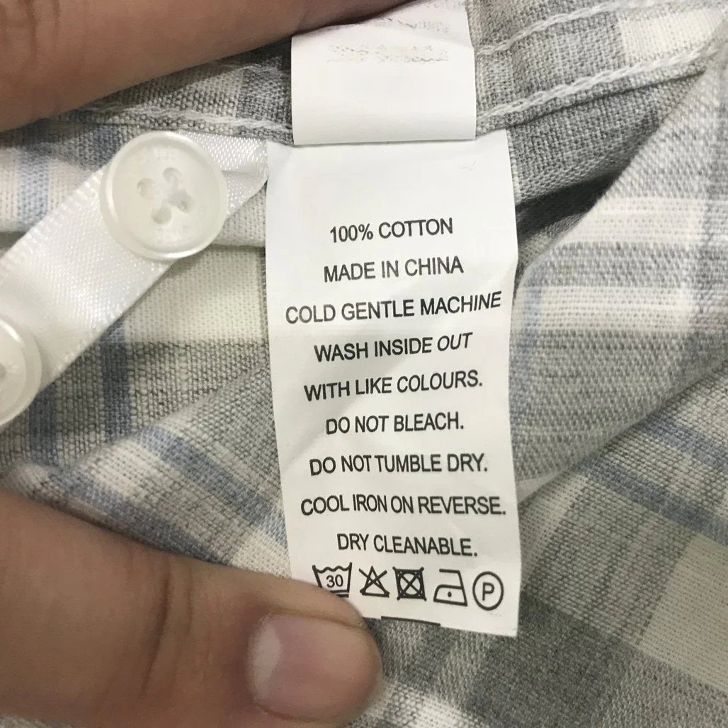 Jeanswest Light Grey & Blue Check Long Sleeve Button Up Shirt Mens Sz L NEW - Image 7