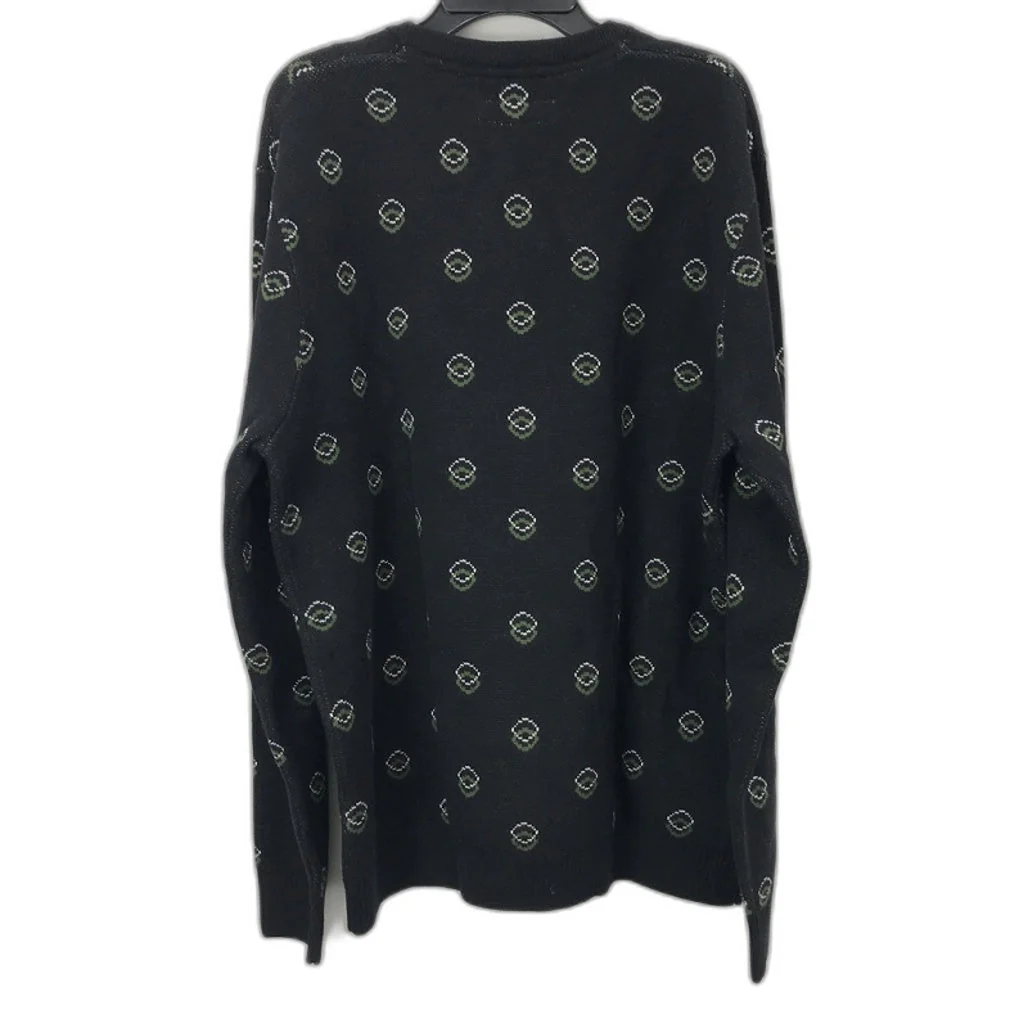 Jeanswest Lonsdale Jacquard Black 100% Cotton Crew Knit Jumper Mens Sz L NEW - Image 2