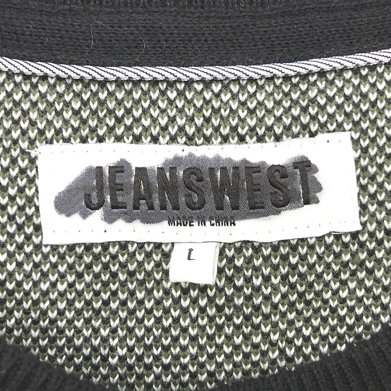 Jeanswest Lonsdale Jacquard Black 100% Cotton Crew Knit Jumper Mens Sz L NEW - Image 3