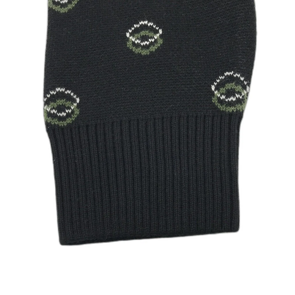 Jeanswest Lonsdale Jacquard Black 100% Cotton Crew Knit Jumper Mens Sz L NEW - Image 5