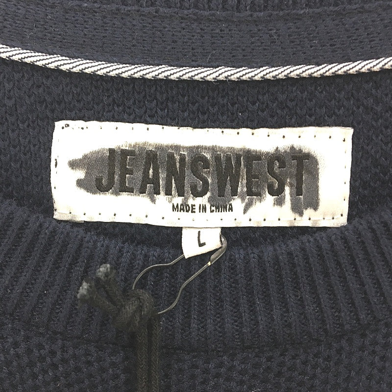 Jeanswest Mens 100 Cotton Textured Navy Blue Jumper Size L NEW - Image 5