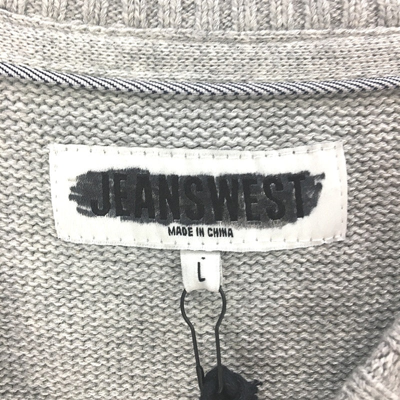 Jeanswest Mens Light Grey Knit with Stripes Long Sleeve Jumper Size L NEW - Image 5