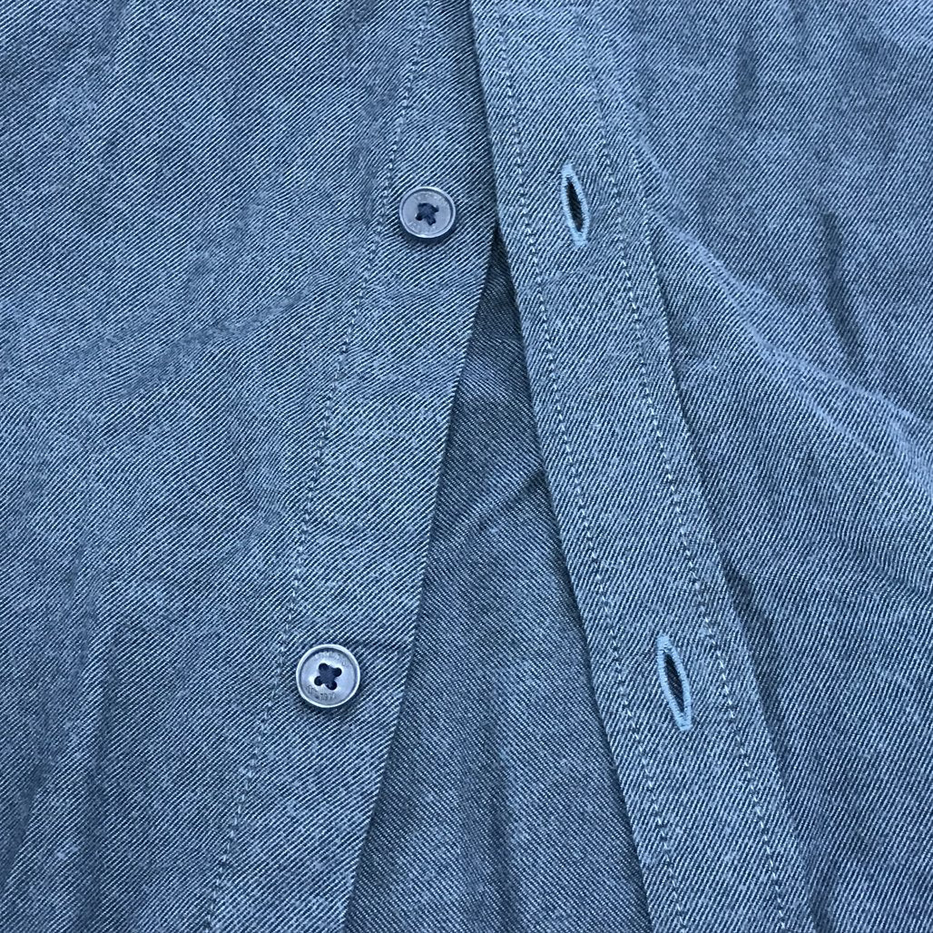 Jeanswest Mens Long Sleeve Denim Blue 100 % Cotton Button Up Shirt Size Large NEW - Image 4