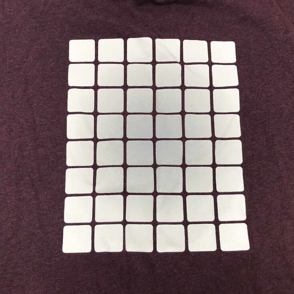 Jeanswest S/Sleeve Block Graphic Print Maroon Cotton Tee Mens Size Large NEW - Image 3