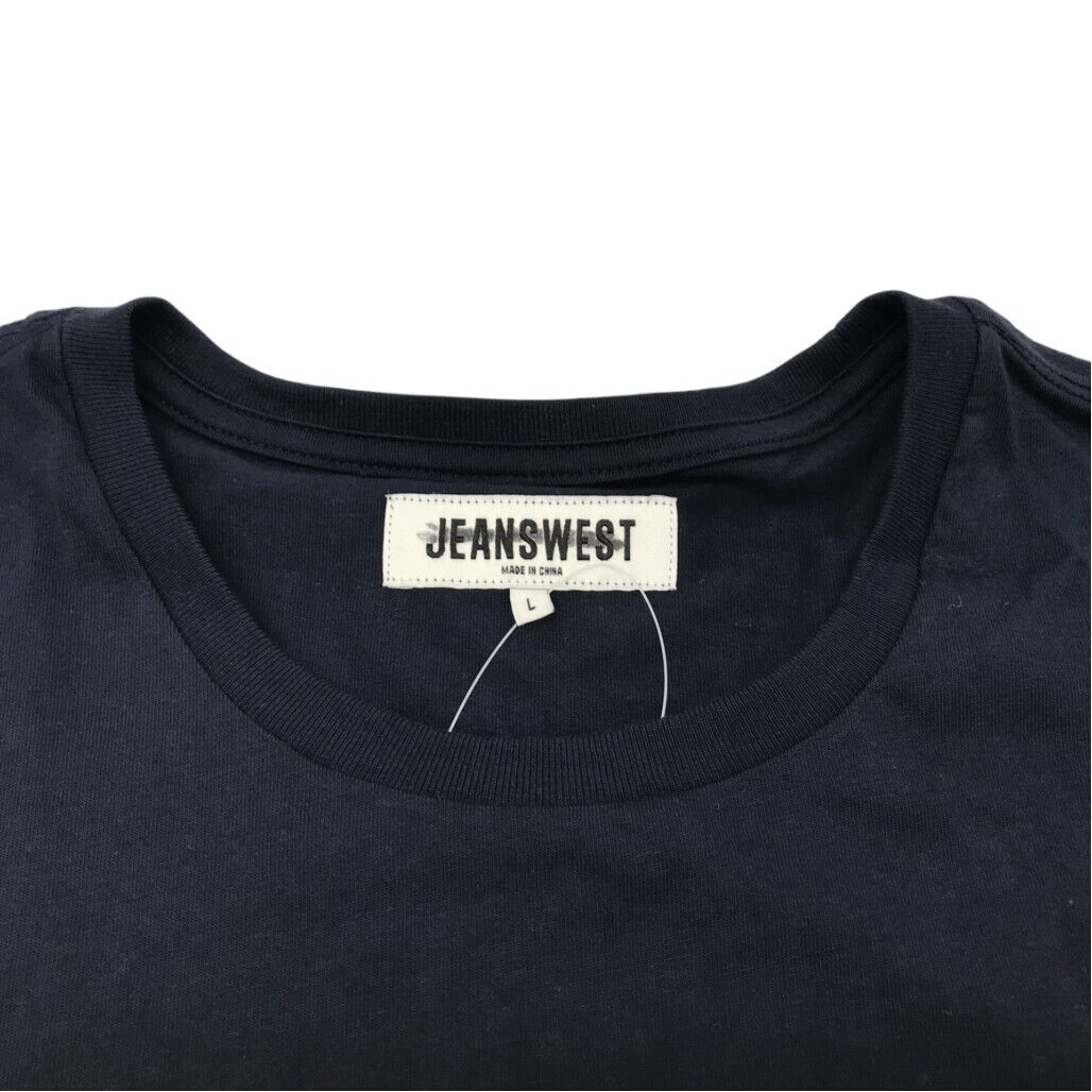 JEANSWEST S/Sleeve Felix Graphic Print Blue Cotton T-Shirt Mens Size Large NEW - Image 4