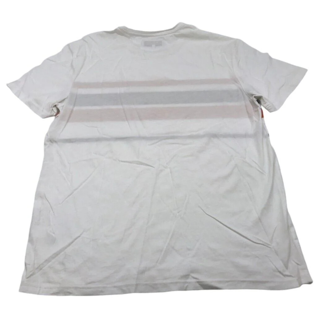 Jeanswest S/Sleeve Milo Stripe Print White Cotton T-shirt Mens Size Large NEW - Image 2