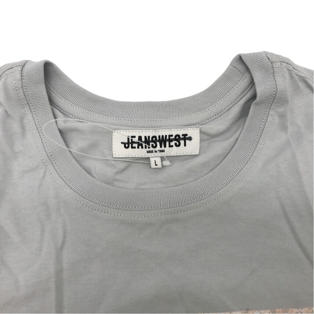 JEANSWEST S/Sleeve Rohan Graphic Print Grey Cotton T-shirt Mens Size Large NEW - Image 4