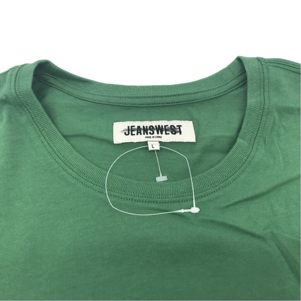 JEANSWEST S/Sleeve Seb Graphic Print Green Cotton T-Shirt Mens Size Large NEW - Image 4