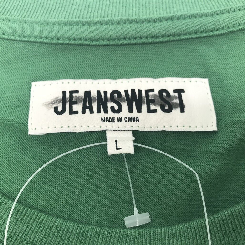 JEANSWEST S/Sleeve Seb Graphic Print Green Cotton T-Shirt Mens Size Large NEW - Image 5