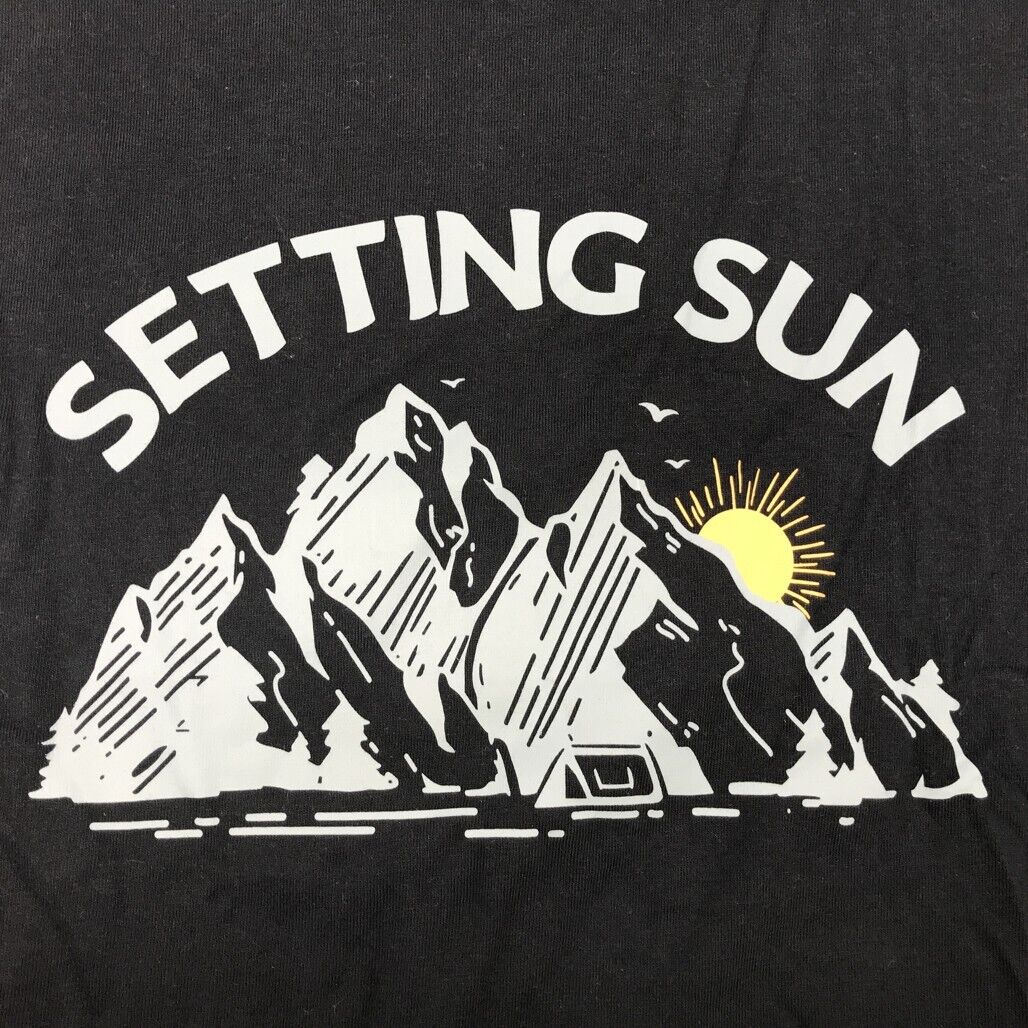 Jeanswest S/Sleeve Setting Sun Graphic Print Black Cotton Tee Mens Sz Large NEW - Image 3