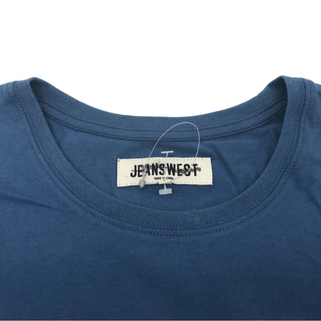 JEANSWEST S/Sleeve Tucker Graphic Print Blue Cotton T-Shirt Mens Size Large NEW - Image 4