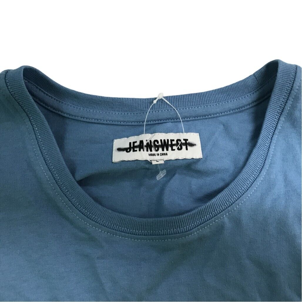 Jeanswest S/Sleeve Wesley Graphic Print Blue Cotton T-shirt Mens Size Large NEW - Image 4