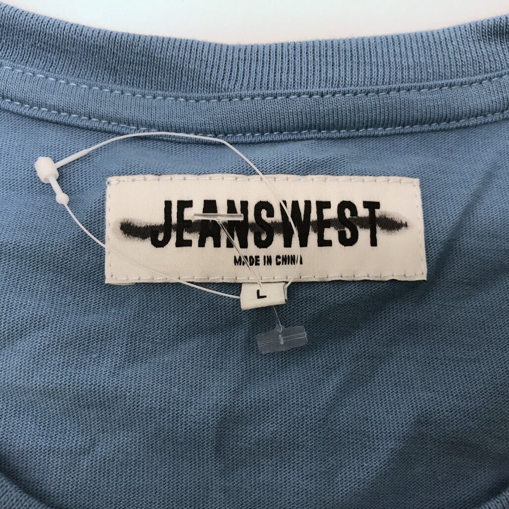 Jeanswest S/Sleeve Wesley Graphic Print Blue Cotton T-shirt Mens Size Large NEW - Image 5