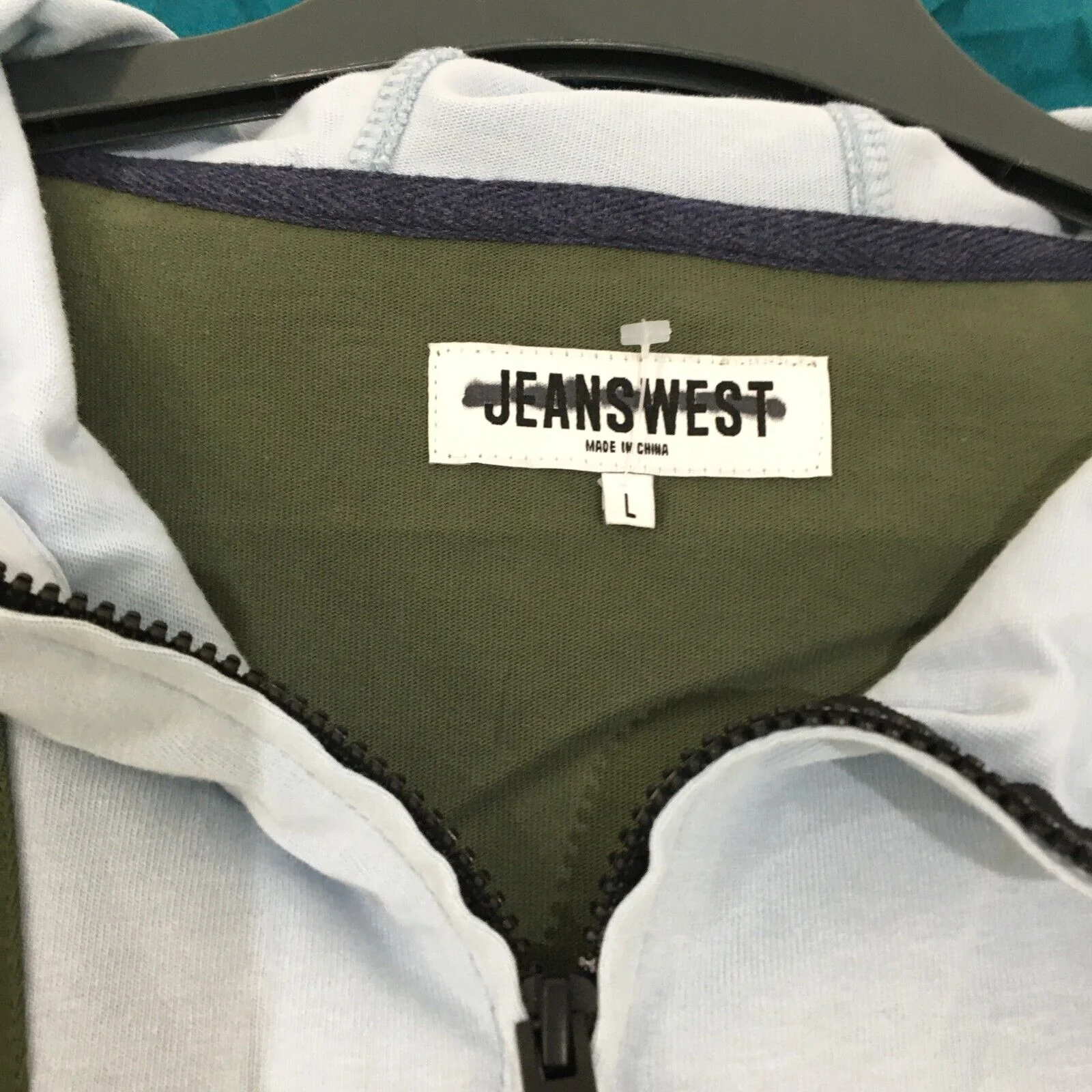 Jeanswest Two-Coloured Green Comfortable Hooded Everyday Jumper Size L New - Image 4
