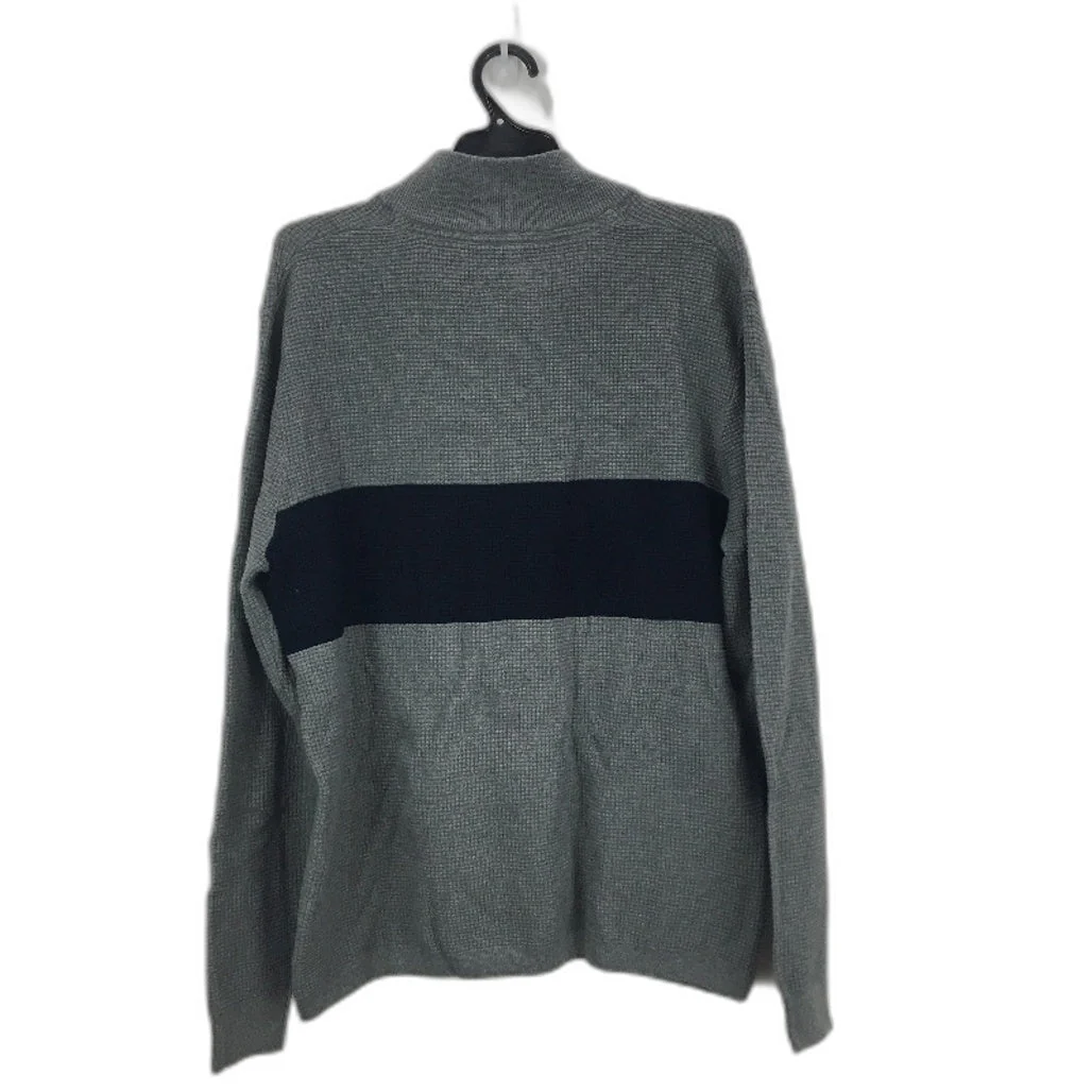 Jeanwest Mens Dark Grey Waffle Soft Zipper Long Sleeve Jumper Size M NEW - Image 2