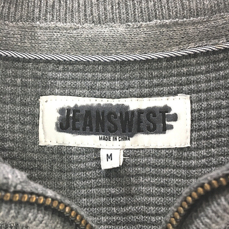 Jeanwest Mens Dark Grey Waffle Soft Zipper Long Sleeve Jumper Size M NEW - Image 5