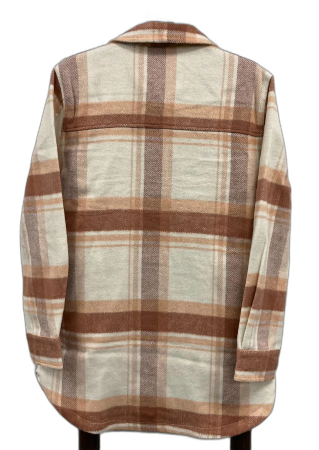 Just Jeans Button Up Shacket Brown Checks Ladies Sz 10 *Blemished NEW - Image 3
