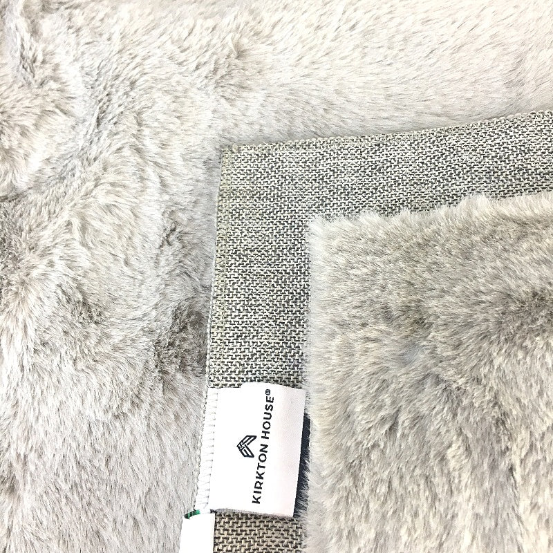 Kirkton House Super Soft Faux Rabbit Fur Plush Silver Grey Floor Rug NEW - Image 3