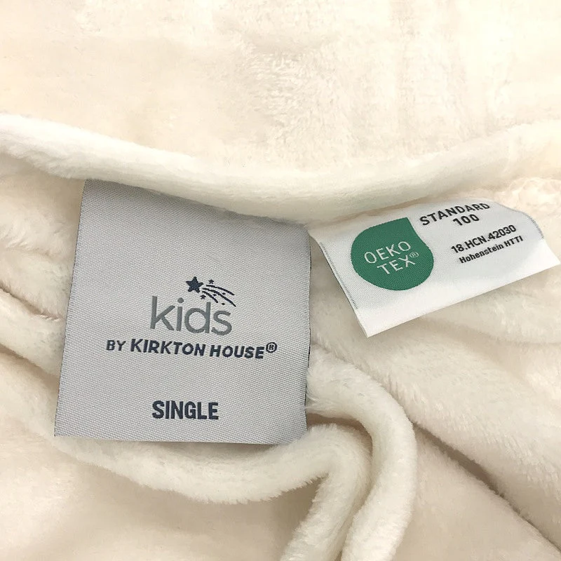 Kirkton House Kids Super Soft Plush Cream White Blanket Single NEW - Image 3