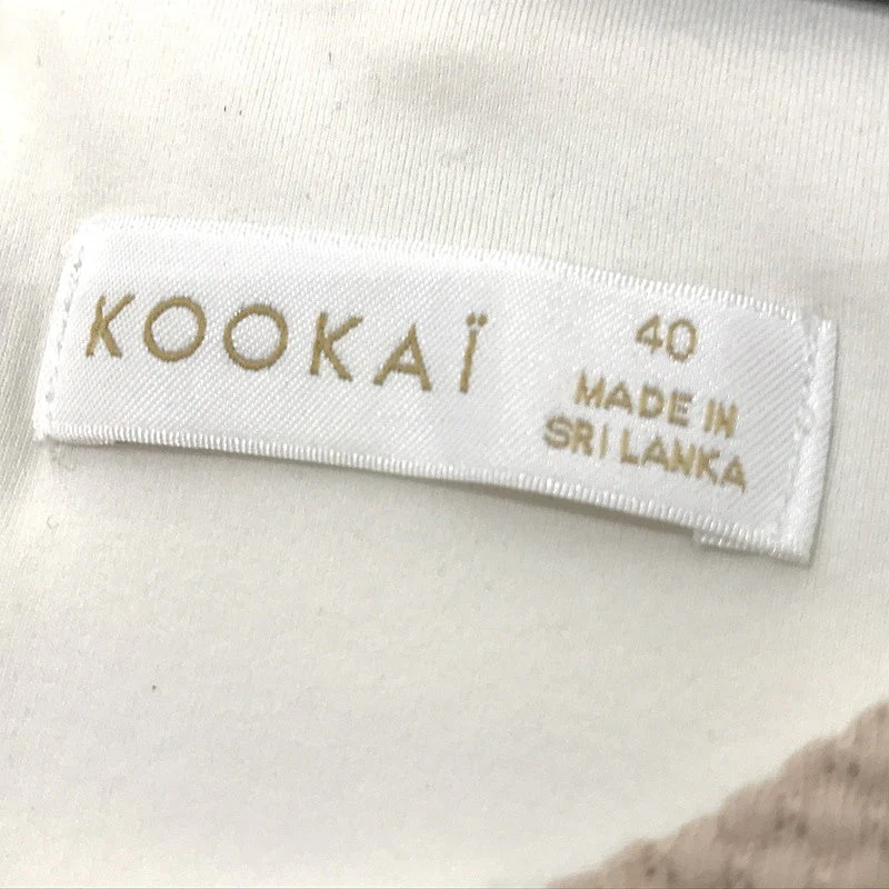 Kookai Beige & White Striped Short Sleeve Bodycon Mini Dress Zip Back Ladies Sz 40 NEW - Image 3