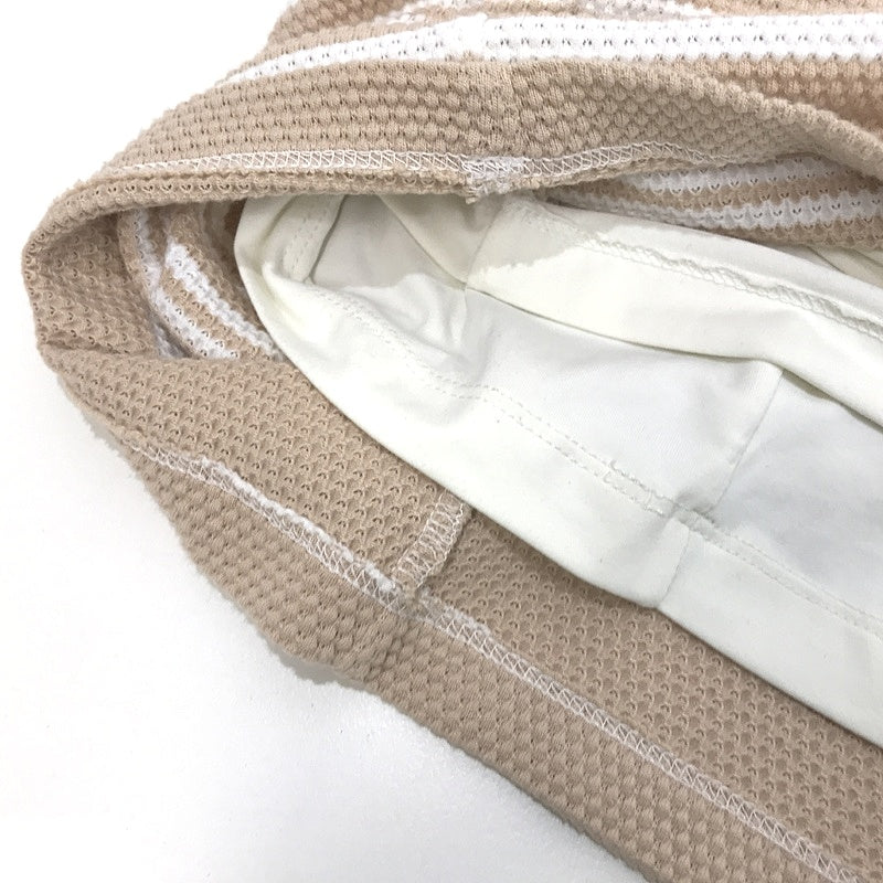 Kookai Beige & White Striped Short Sleeve Bodycon Mini Dress Zip Back Ladies Sz 40 NEW - Image 6