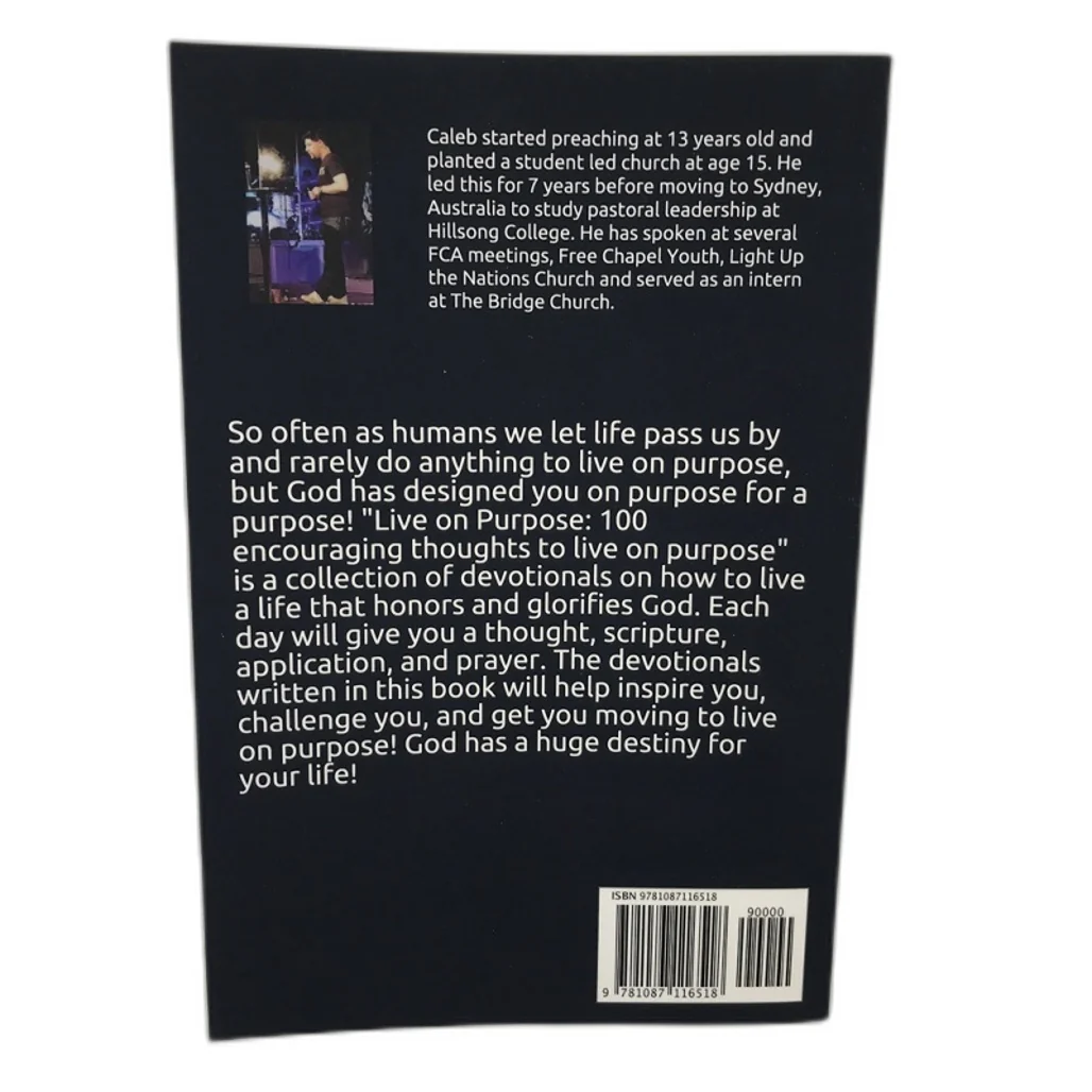 Live On Purpose: 100 Encouraging Thoughts To Live On Purpose by Caleb Gaines NEW - Image 2