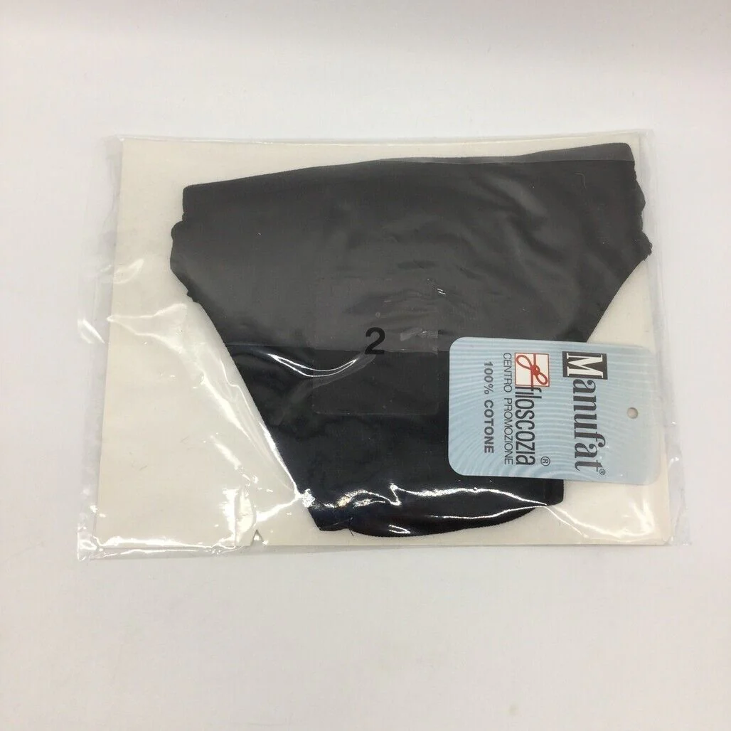 Manufat Black Cotton String Thong Perizoma Underwear Ladies Size I2 / Medium NEW - Image 4