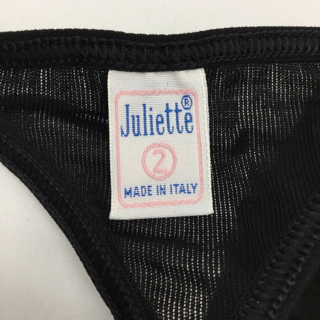 Manufat Black Cotton String Thong Perizoma Underwear Ladies Size I2 / Medium NEW - Image 5