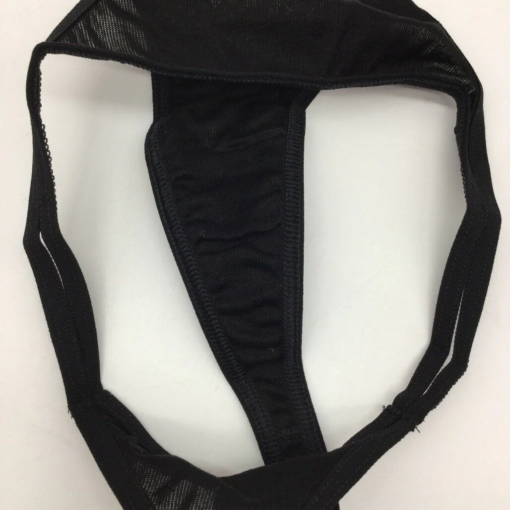Manufat Black Cotton String Thong Perizoma Underwear Ladies Size I2 / Medium NEW - Image 7
