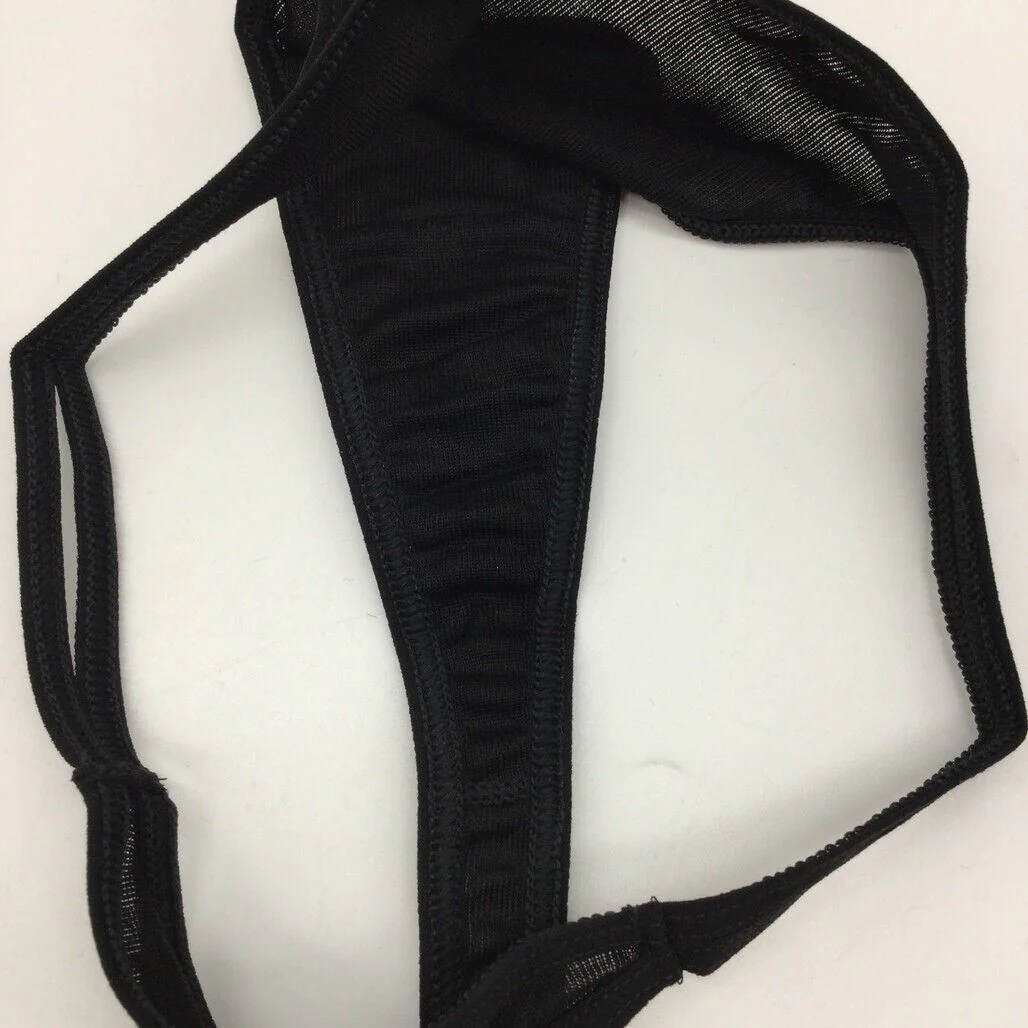 Manufat Black Cotton String Thong Perizoma Underwear Ladies Size I3 / Large NEW - Image 5