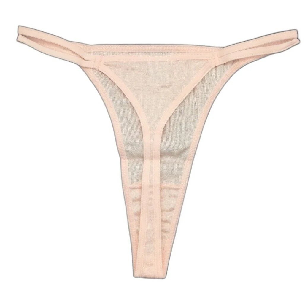 Manufat Pink Cotton String Thong Perizoma Underwear Ladies Size I2 / Medium NEW - Image 2