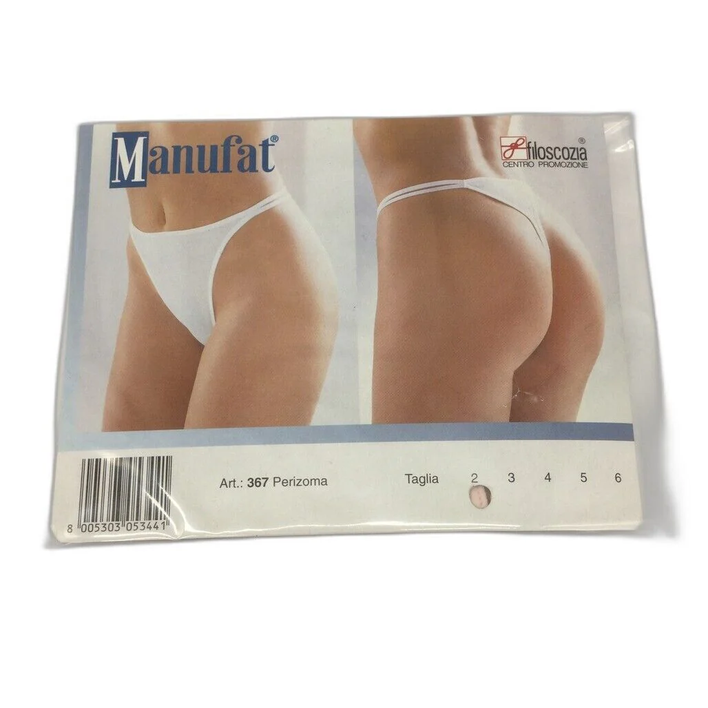 Manufat Pink Cotton String Thong Perizoma Underwear Ladies Size I2 / Medium NEW - Image 3