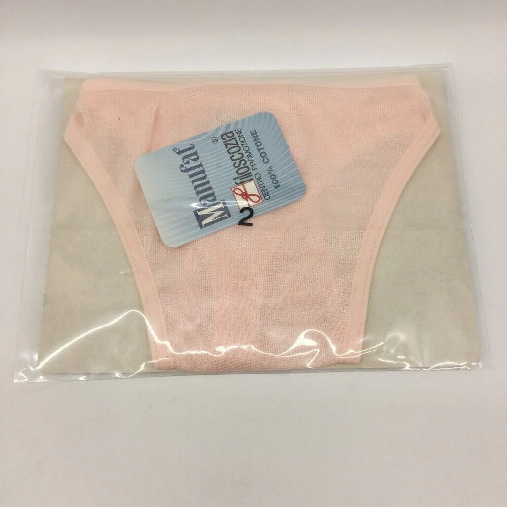 Manufat Pink Cotton String Thong Perizoma Underwear Ladies Size I2 / Medium NEW - Image 4
