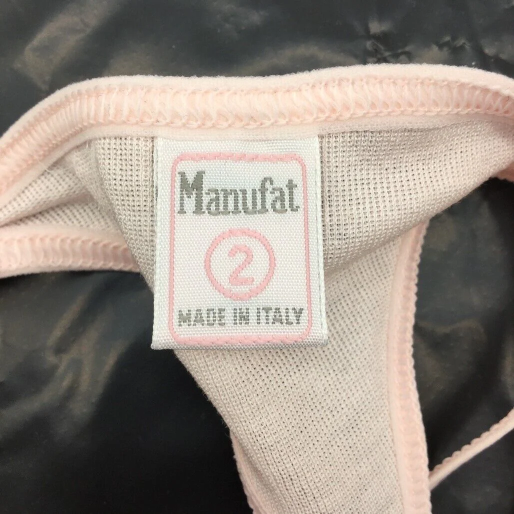 Manufat Pink Cotton String Thong Perizoma Underwear Ladies Size I2 / Medium NEW - Image 7