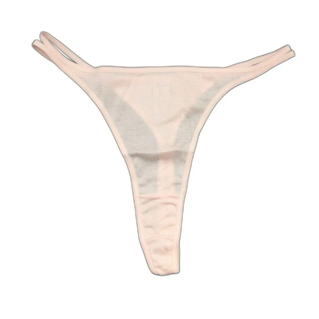 Manufat Pink Cotton String Thong Perizoma Underwear Ladies Size I4 / X-Large NEW