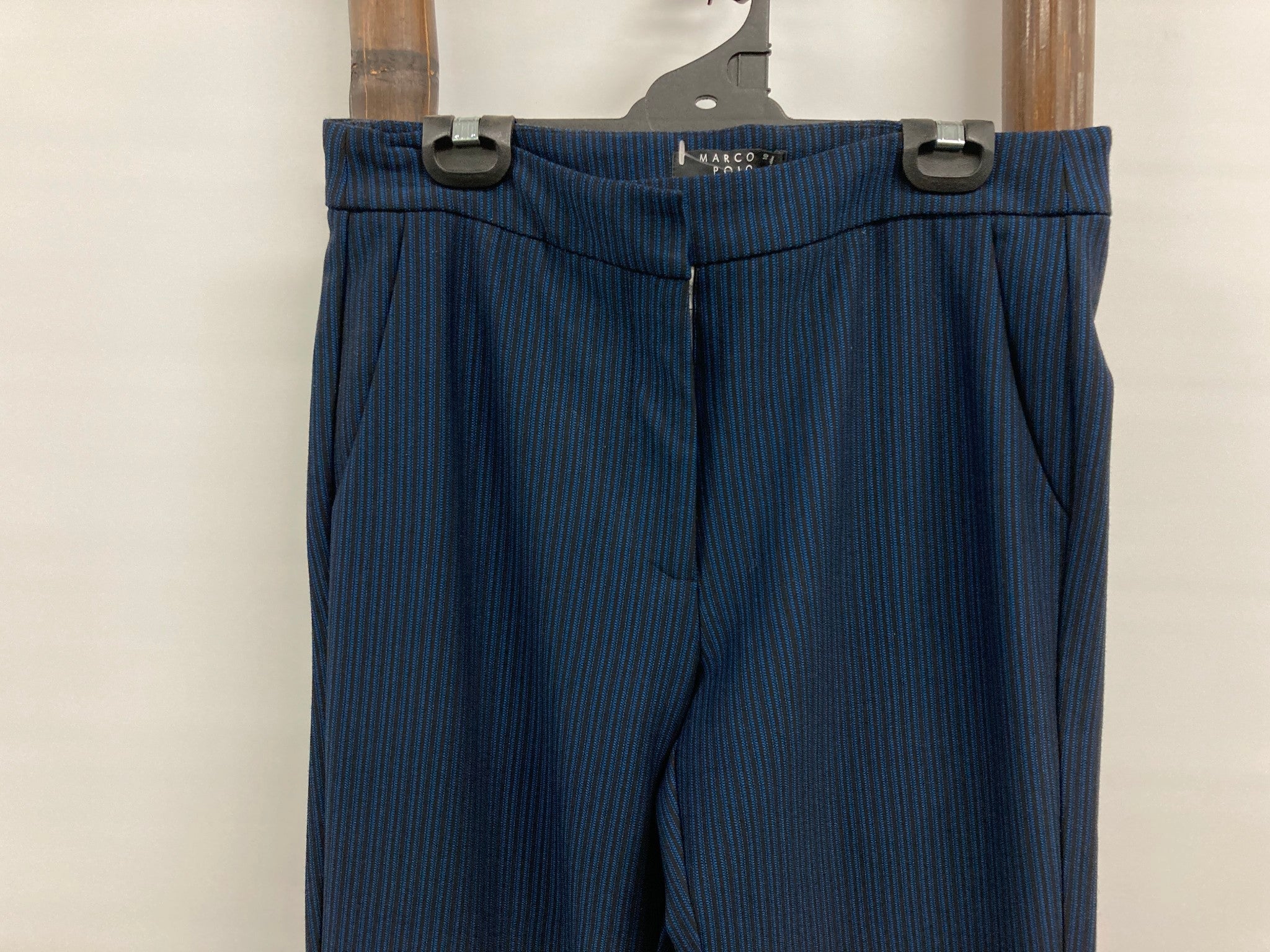 Marco Polo Line Patterned Leg Blue/Black Pants Ladies Sz 10 NEW - Image 3