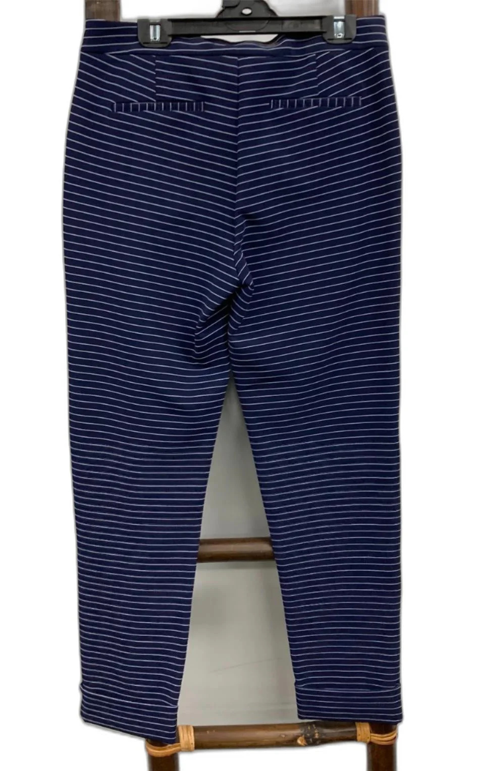 Marco Polo Zip And Button Up White Line Leg Blue Pants Ladies Sz 10 NEW - Image 3