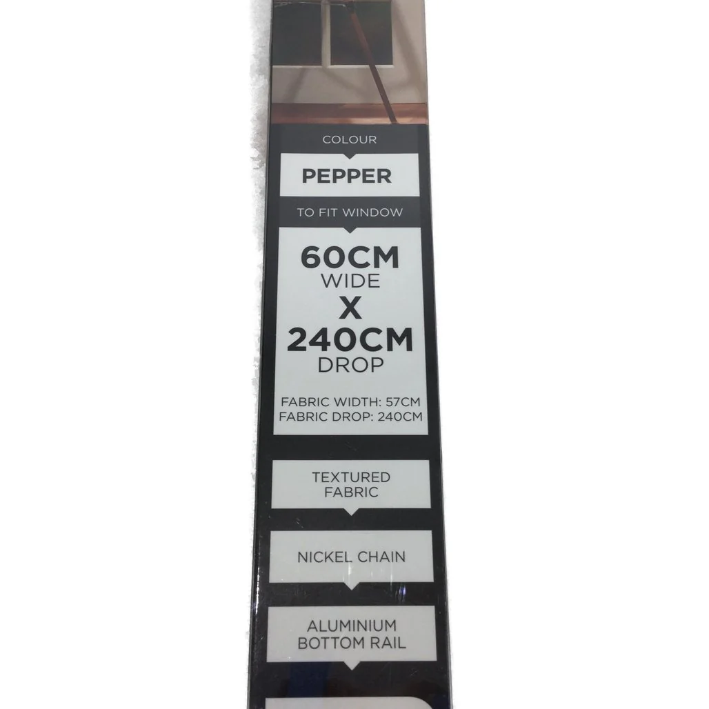 Markisol 4 Pack Portofino Blockout Roller Blinds Pepper 60 x 240cm NEW - Image 5