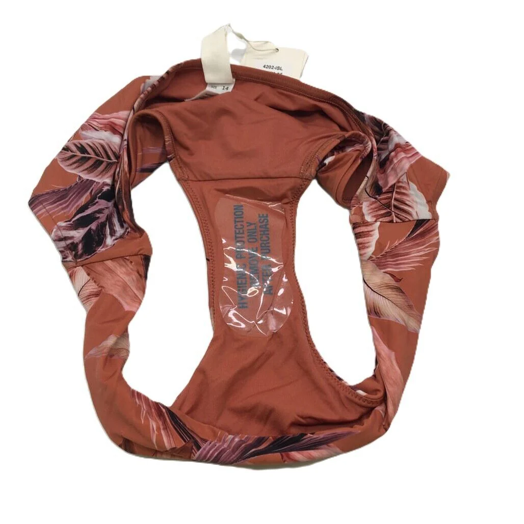 Milea Multicoloured Brown Flower Swim Summer Ladies Bikini Bottom Size 14 NEW - Image 6