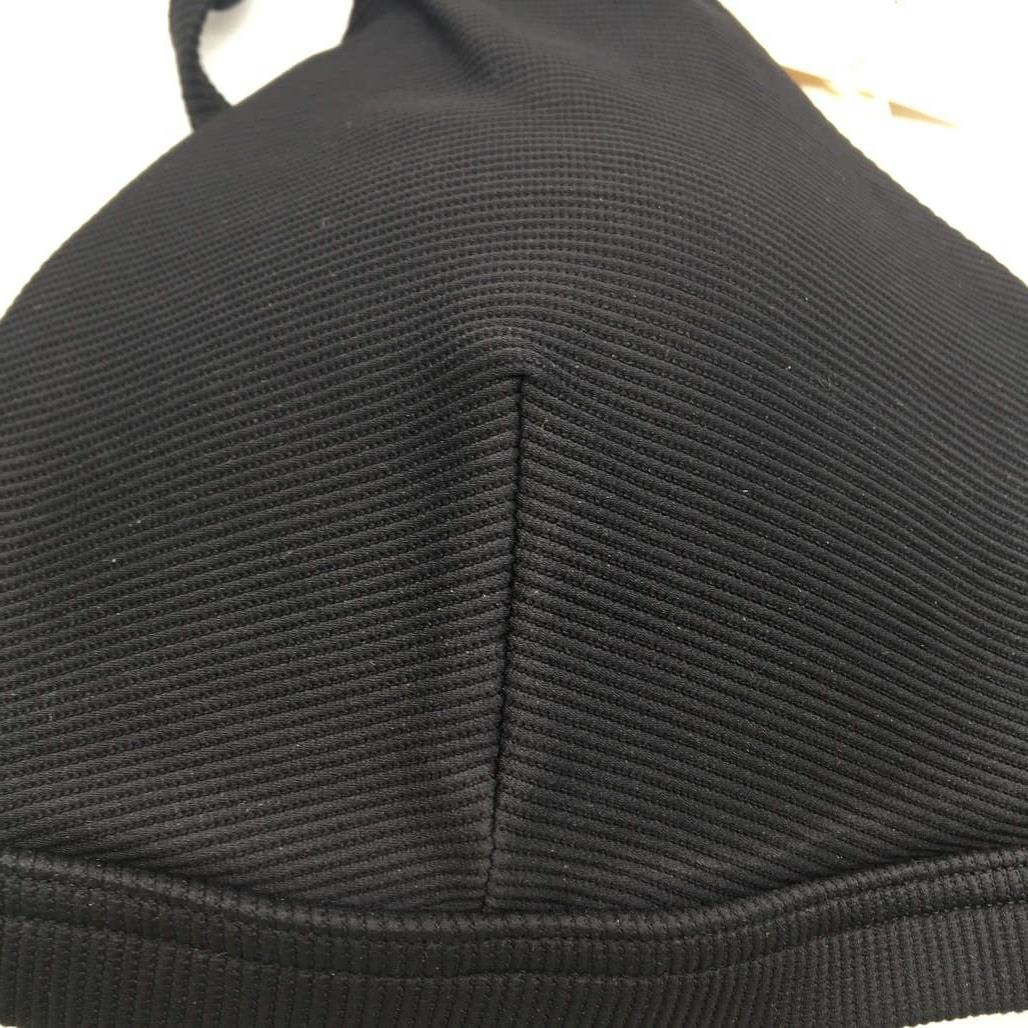 Milea Ribbed Fixed Triangle Adjustable Soft Black Swim Bikini Top Size 16 NEW - Image 3