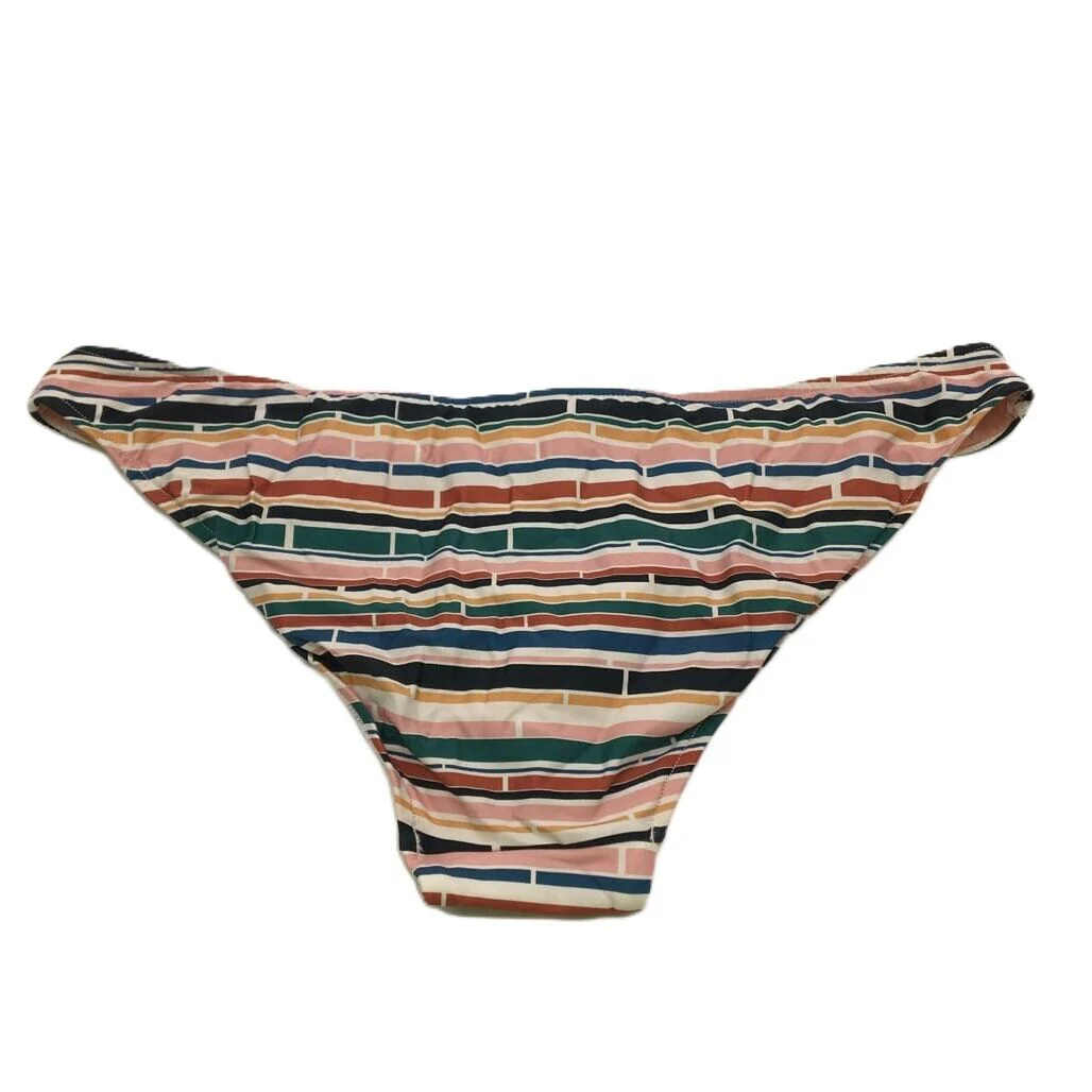 Milea Striped Colourful Brown Swim Summer Ladies Bikini Bottom Size 16 NEW - Image 3