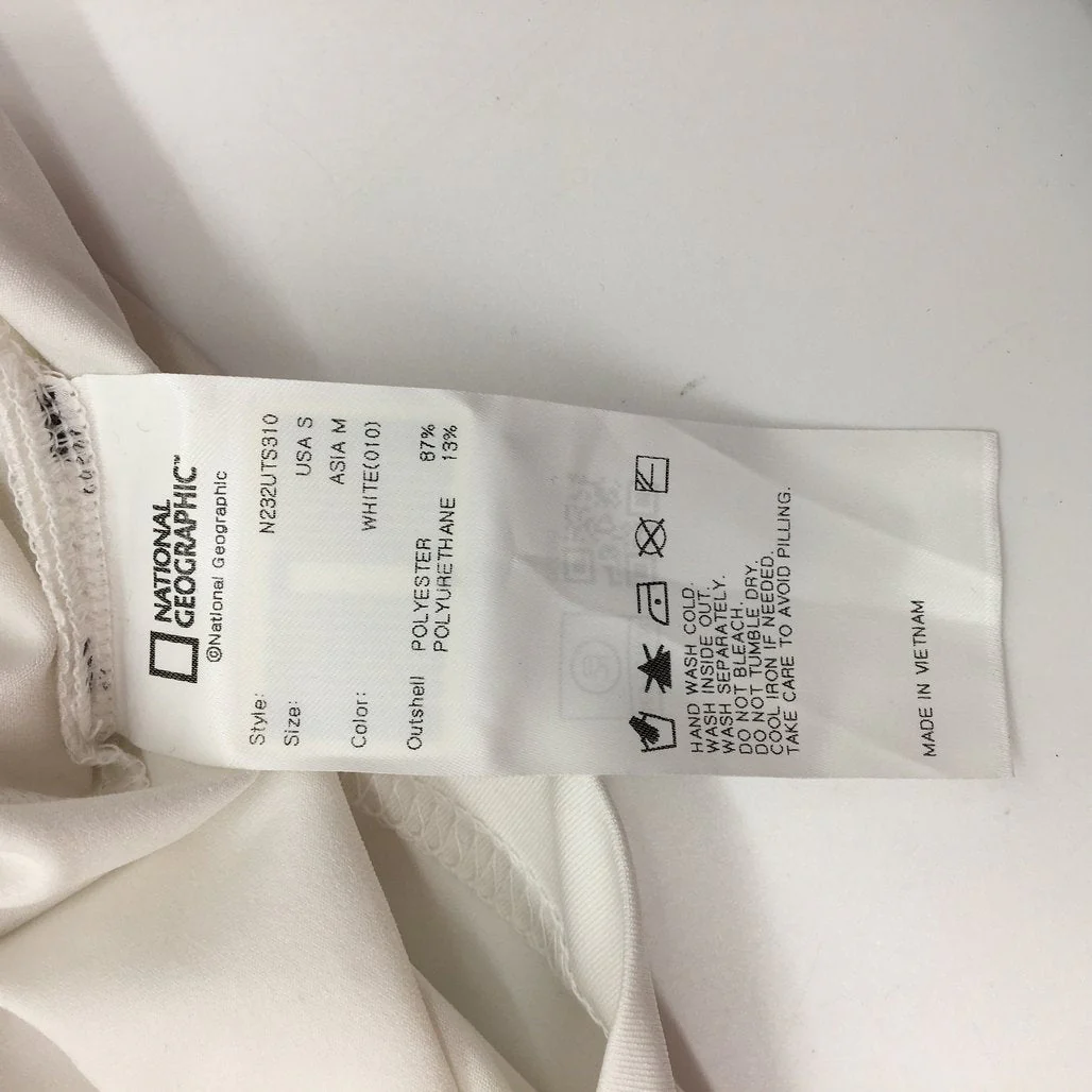 National Geographic Basic White Rash Shirt Mens Size US Small - Image 6