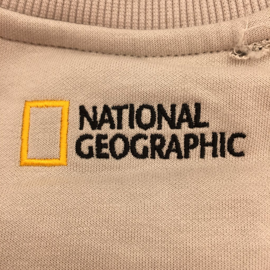 National Geographic Sleeve Pocket Mourning Beige Sweatshirt Mens Size US XS NEW - Image 7