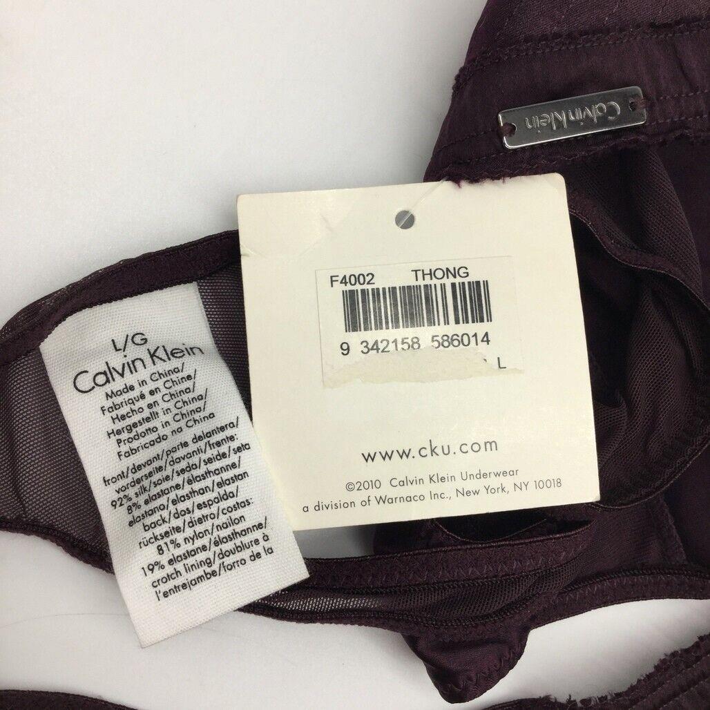 NEW Calvin Klein Deep Purple Mesh String Thong Ladies Underwear Size Large - Image 4