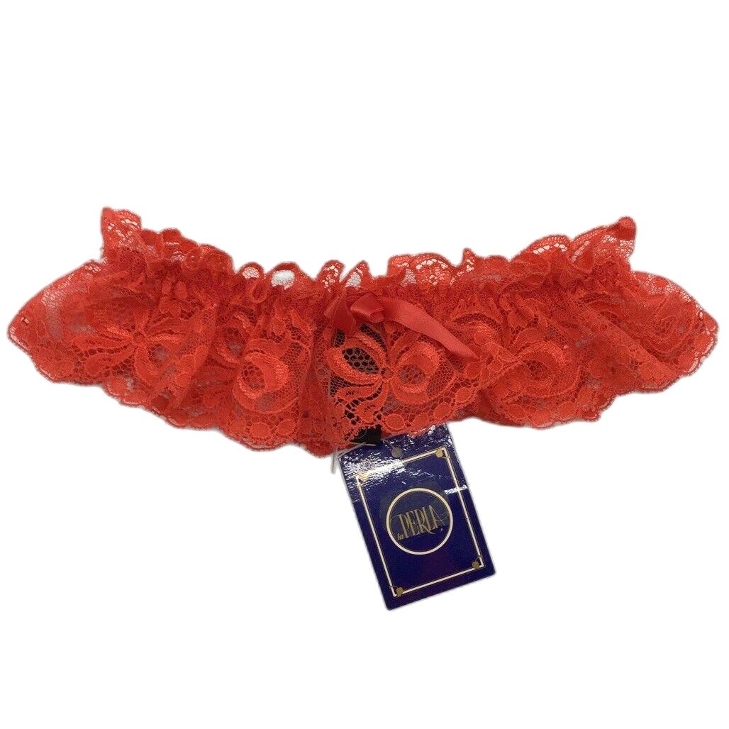 NEW La Perla Italy Red Floral Lace Thigh Garter Stretchy Ribbon Ladies Size I2 - Image 19