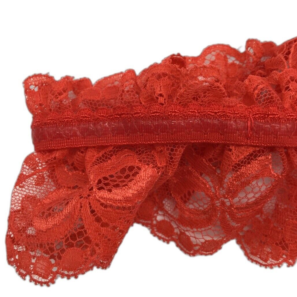 NEW La Perla Italy Red Floral Lace Thigh Garter Stretchy Ribbon Ladies Size I2 - Image 4