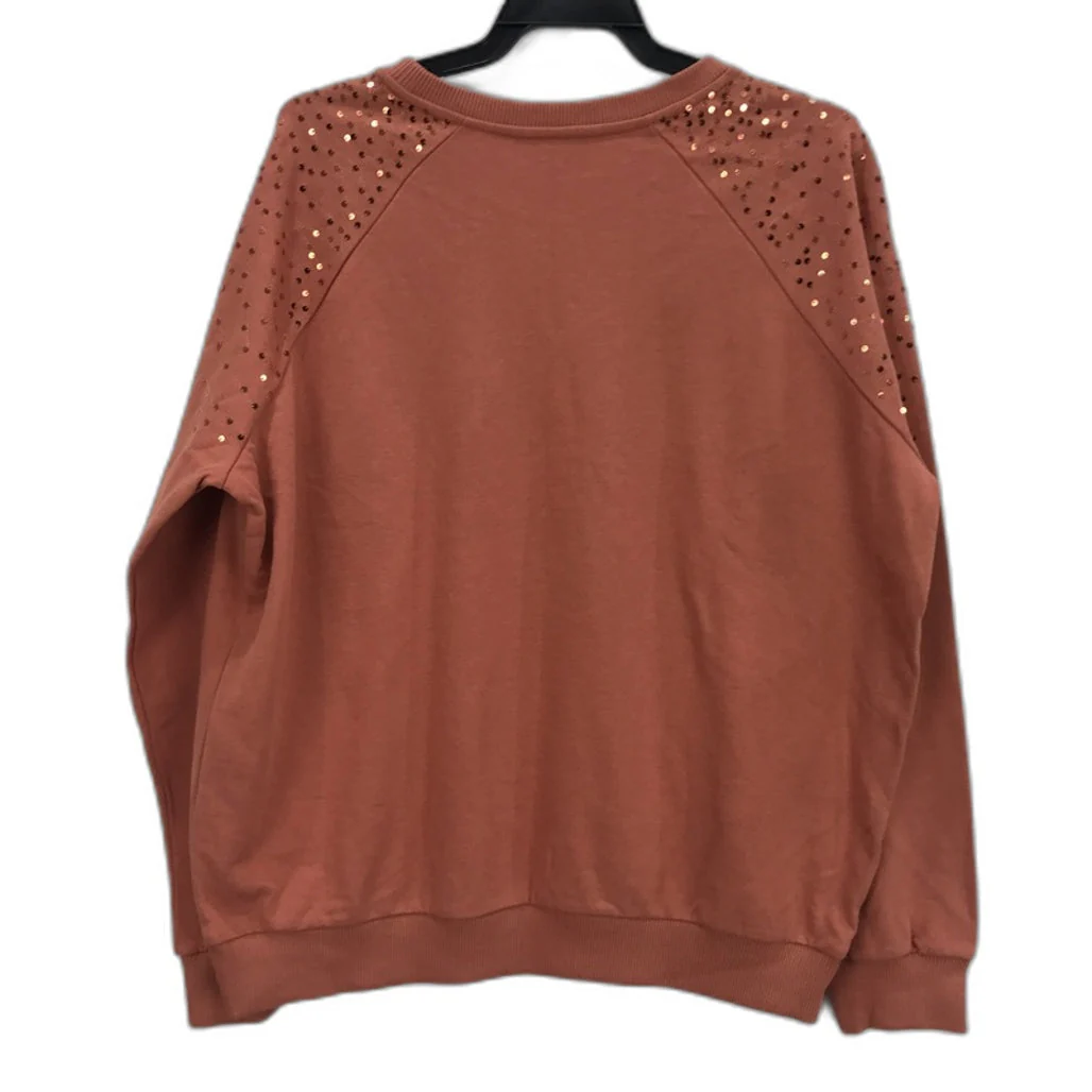 Next Embellished Sequin Long-sleeve Orange Cotton Top Ladies Size UK 14 - Image 2