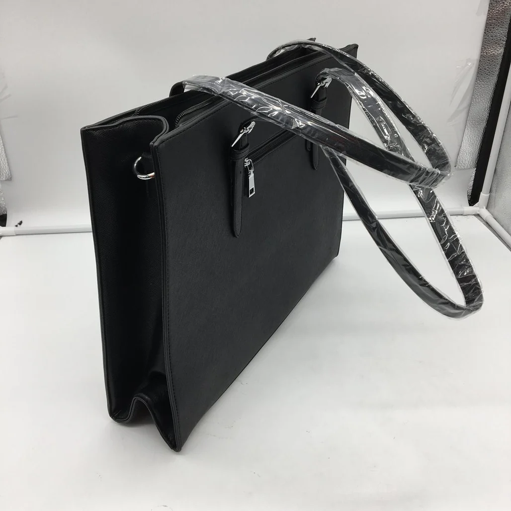 Nubily Waterproof Black PU Leather Women's 15.6 inch Tote Laptop Handbag NEW - Image 3