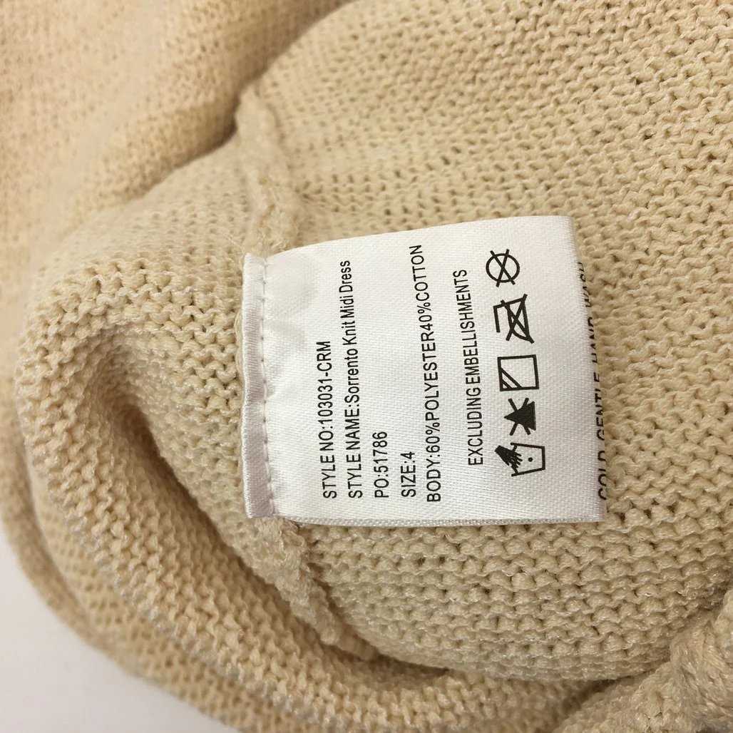 Perfect Stranger Sorrento Boho Style Cream Knit Midi Dress Ladies Size 4 NEW - Image 7